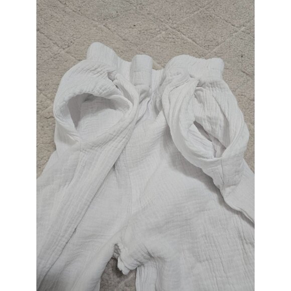 White Ruffle Hem Cotton Pants By Kaktus M Size - Picture 8 of 11